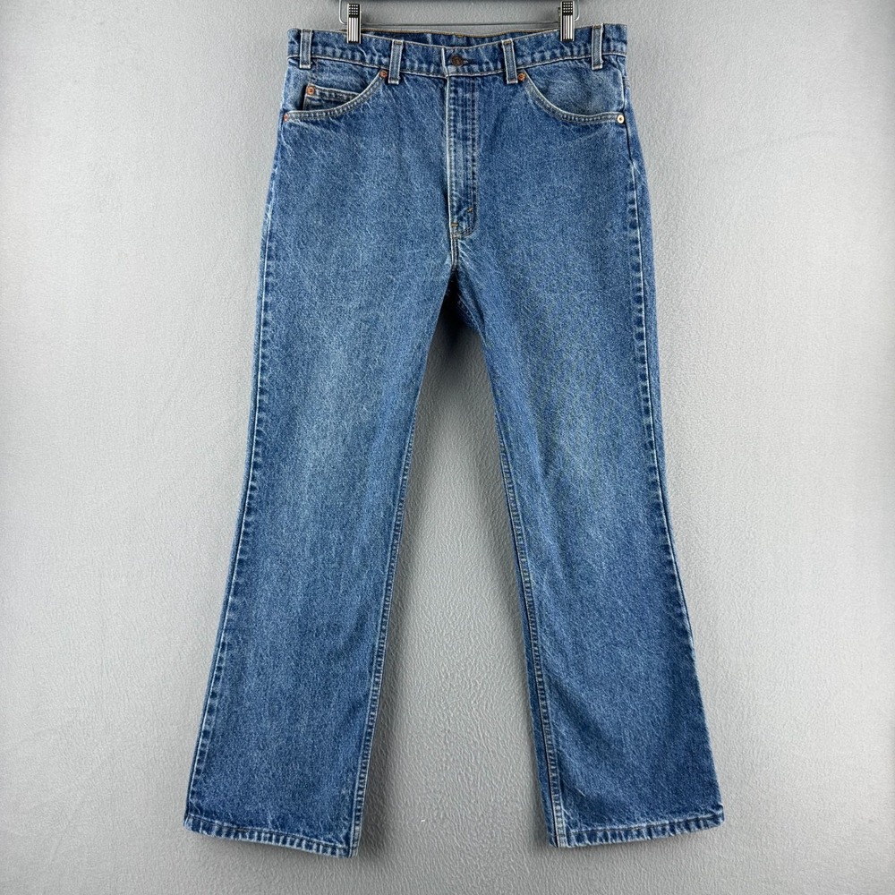 Vintage Levis Jeans Mens 36 (Fits 34x29) 90s 517 Bootcut Made in USA Orange Tab